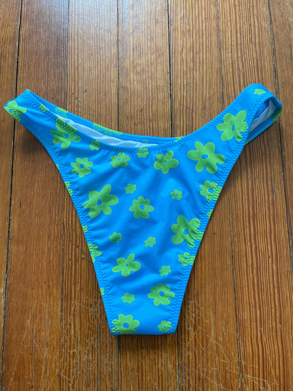 NWOT Heavy Manners High Cut Cheeky Bottoms in Miss August Blue Green Floral - Picture 9 of 9